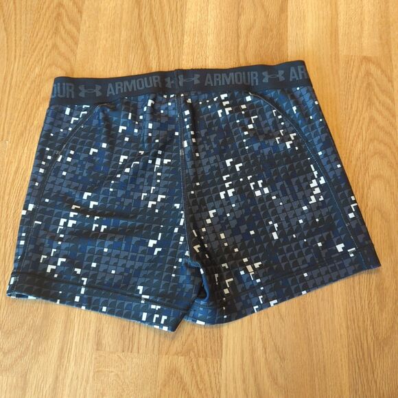 Under Armour Shorts Set Of 2 Womens Small Black Geometric Running Heatgear - Picture 7 of 7